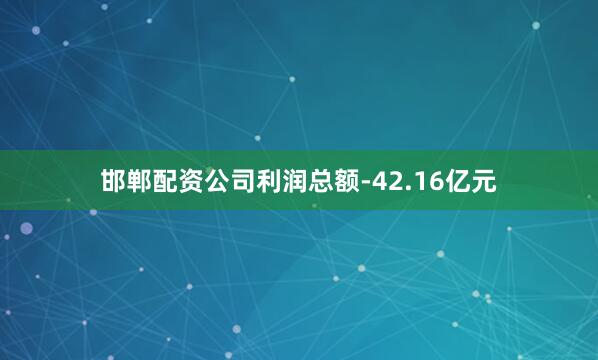 邯郸配资公司利润总额-42.16亿元